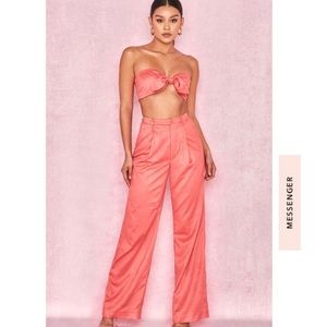 ISHA' Salmon Suedette High Waisted Trousers NWT